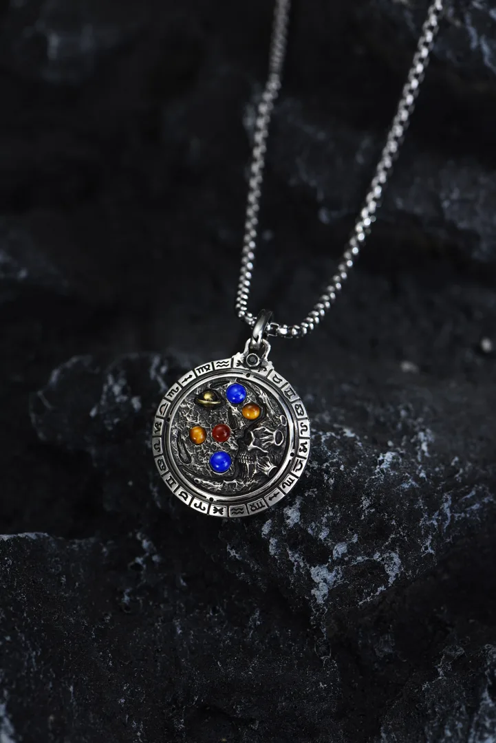 Kalung Liontin Perak Batu Warna