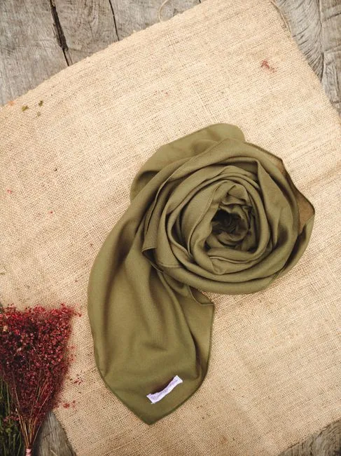 Jilbab Segi Empat Polos Olive