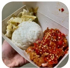 Nasi ayam geprek