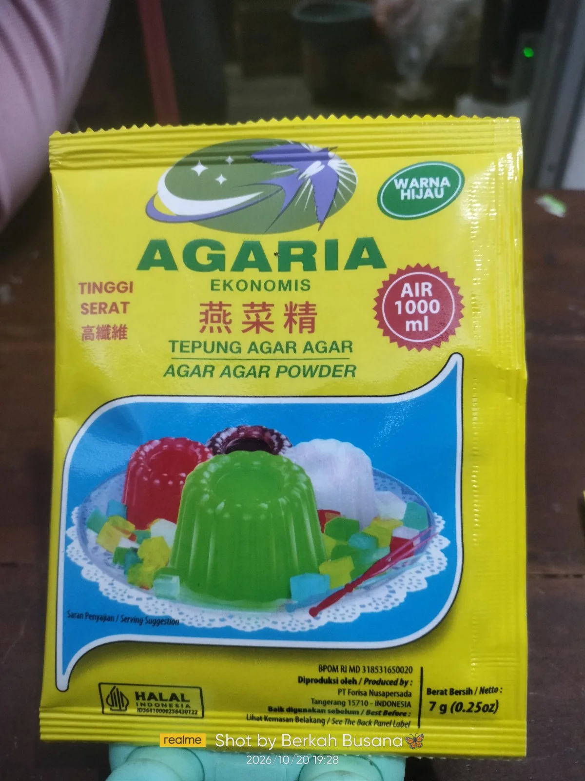 Agaria warna hijau