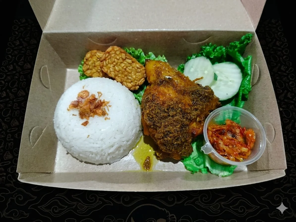 Nasi Ayam bumbu hitam